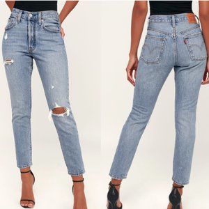 Levi’s 501 Distressed Jeans - High Rise / Waisted - 26 - Medium / Light Wash